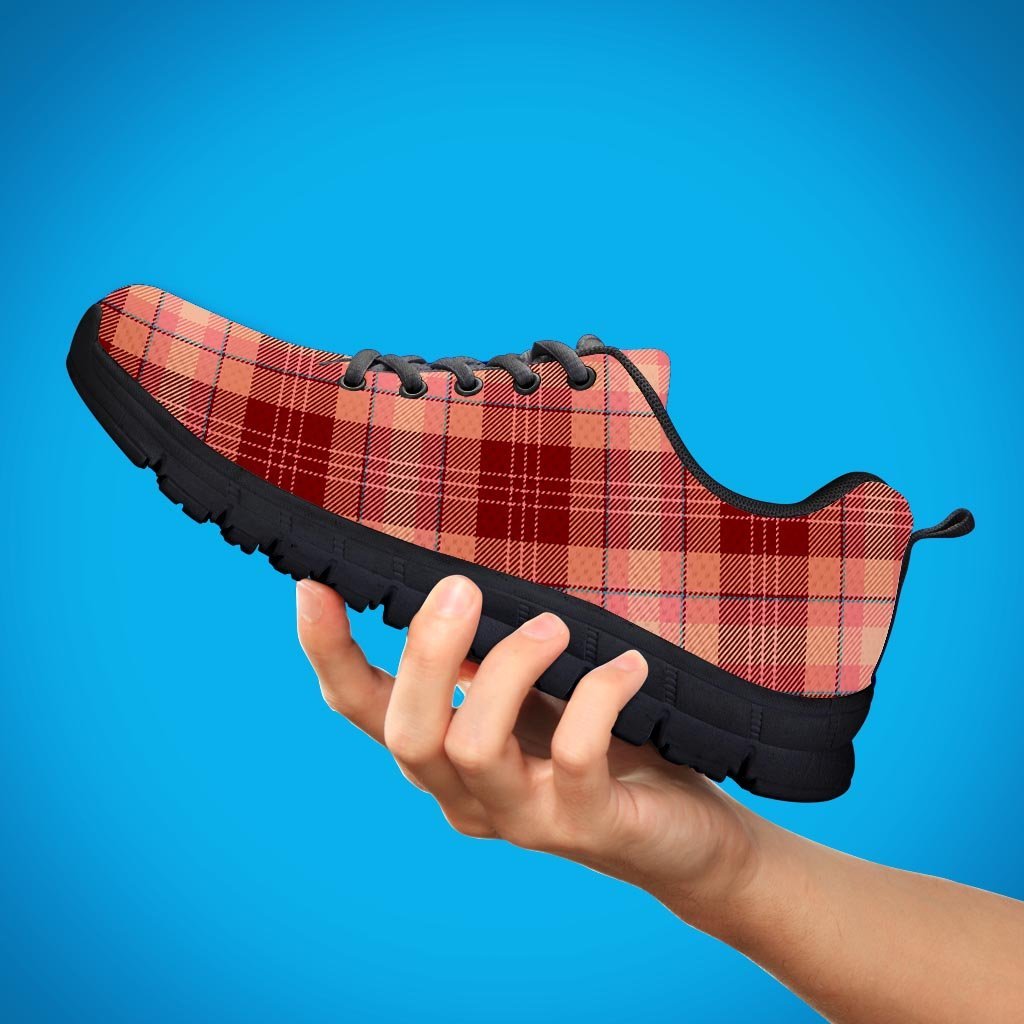 Brown Plaid Tartan Men's Sneakers-grizzshop