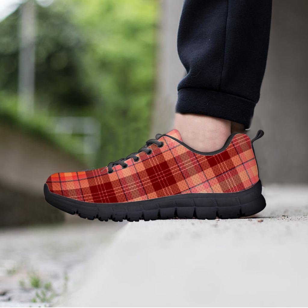 Brown Plaid Tartan Men's Sneakers-grizzshop