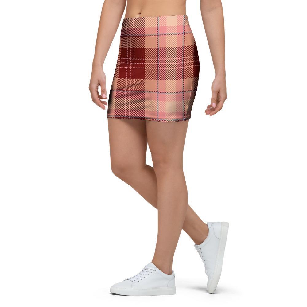 Brown Plaid Tartan Mini Skirt-grizzshop