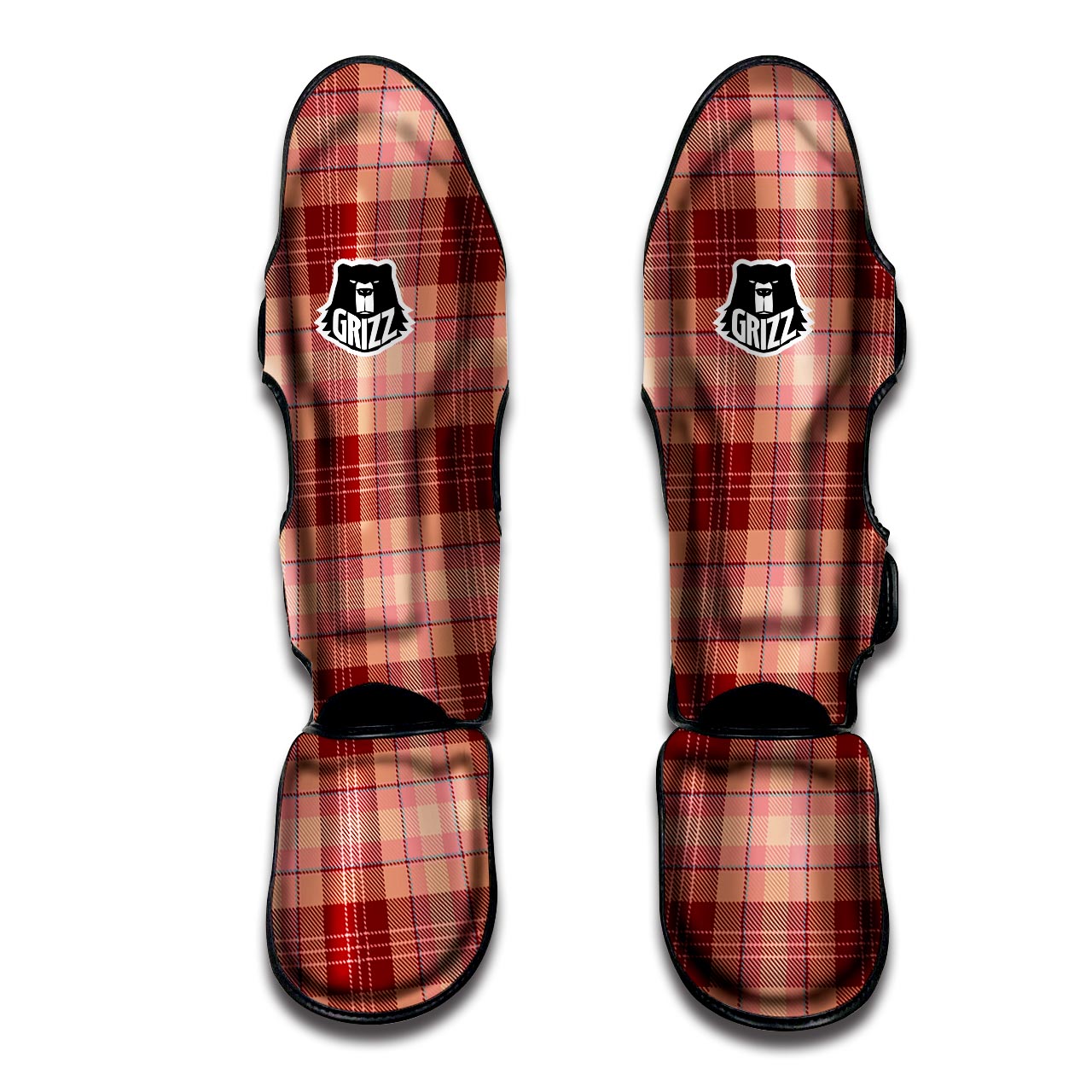 Brown Plaid Tartan Muay Thai Shin Guard-grizzshop