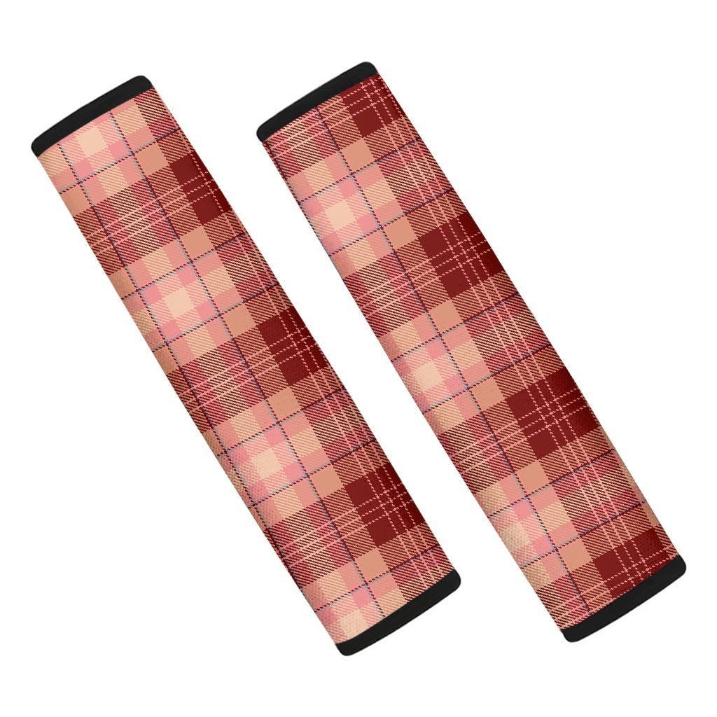 Brown Plaid Tartan Seat Belt Cover-grizzshop