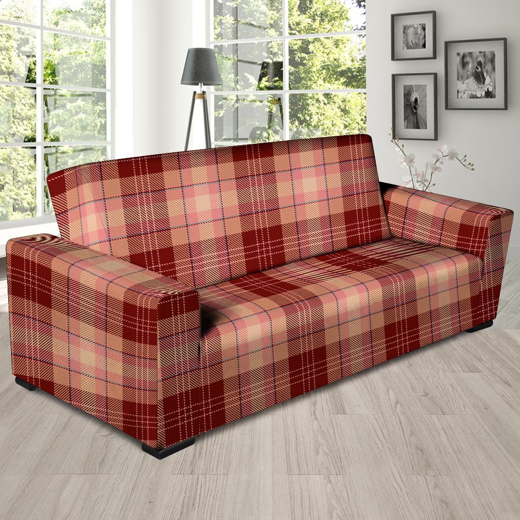 Brown Plaid Tartan Sofa Cover-grizzshop