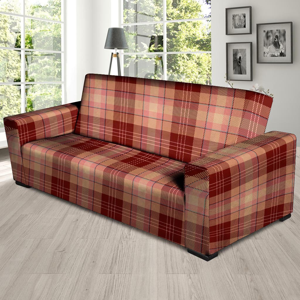 Brown Plaid Sofa