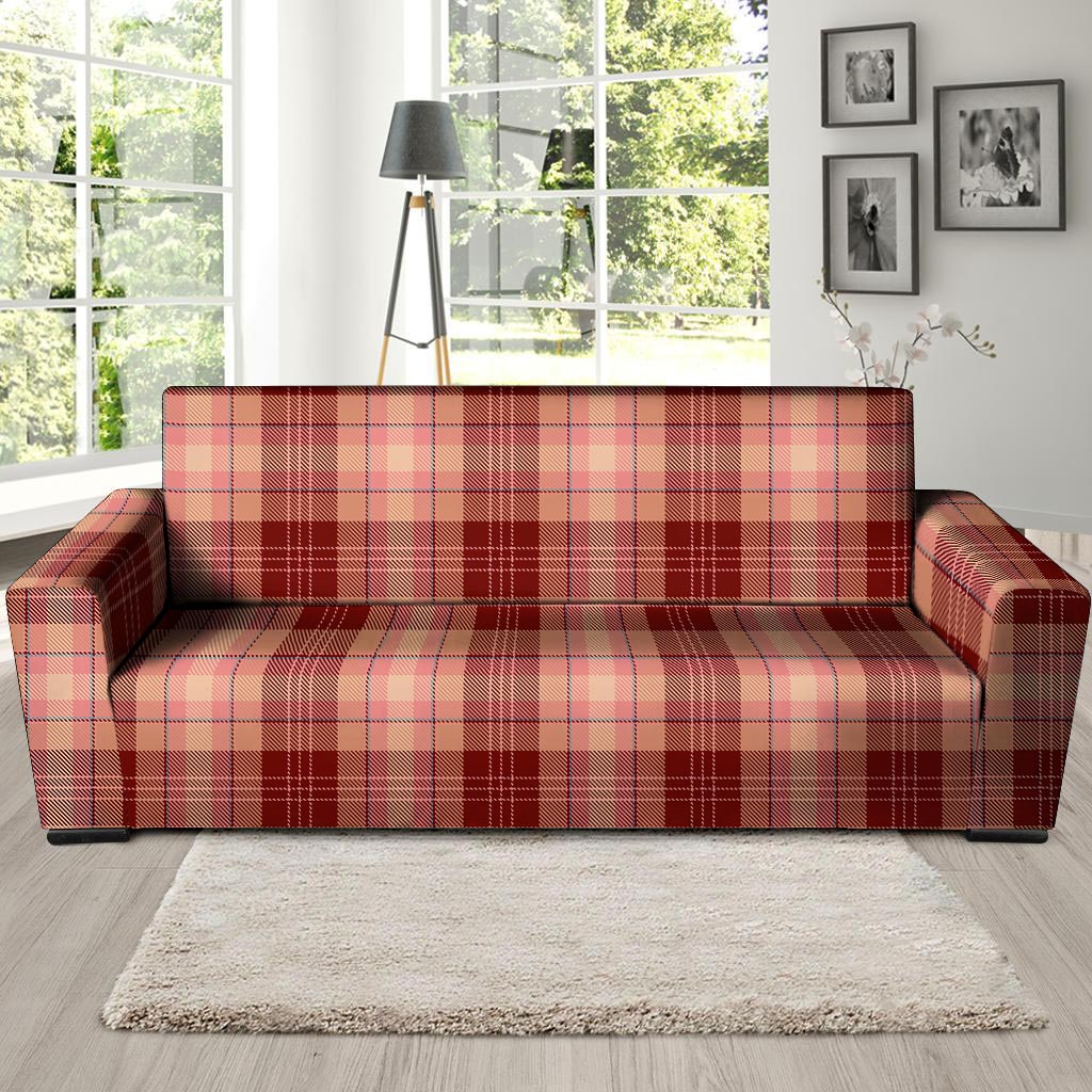 Brown Plaid Tartan Sofa Cover-grizzshop