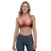 Brown Plaid Tartan Sports Bra-grizzshop