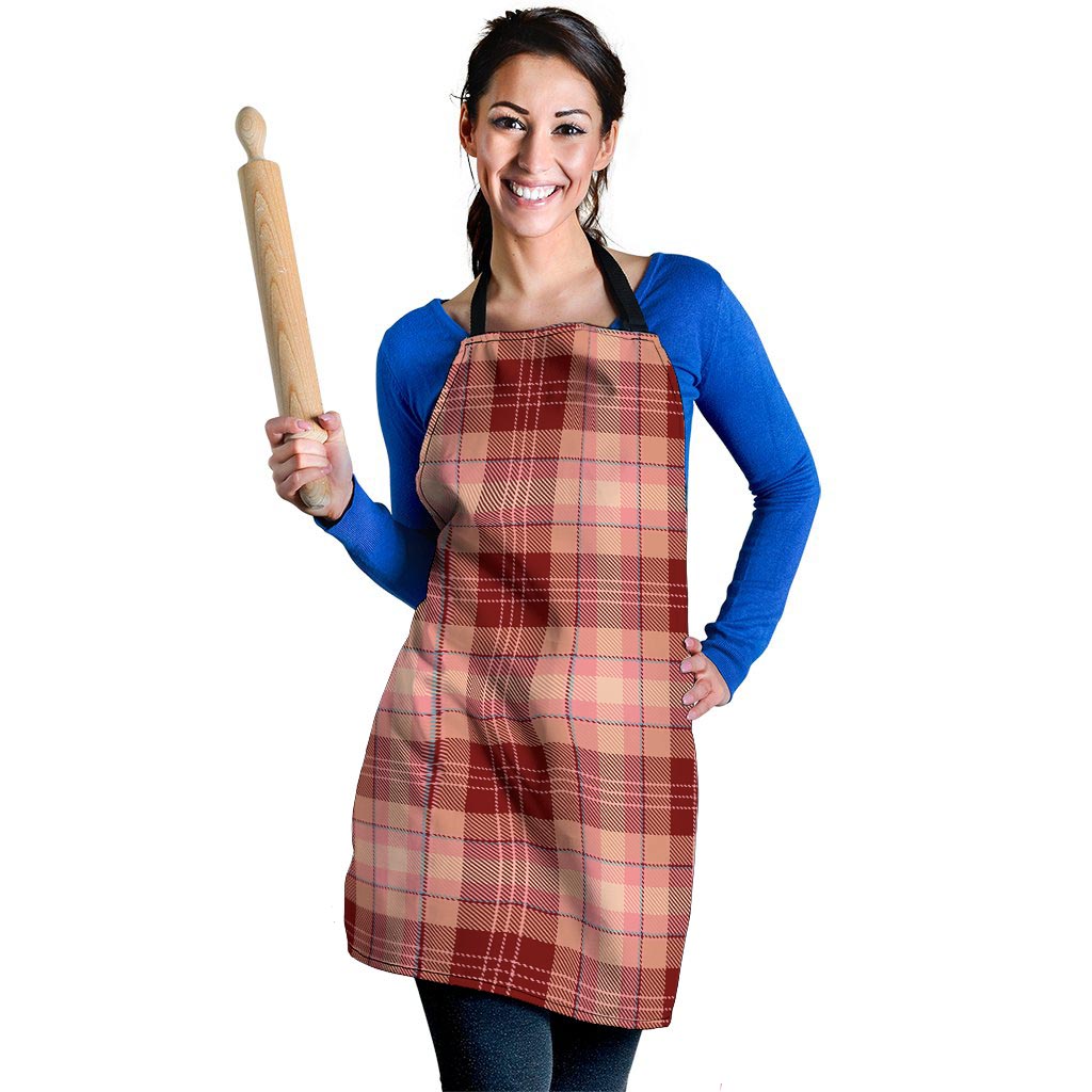 Brown Plaid Tartan Women's Apron-grizzshop