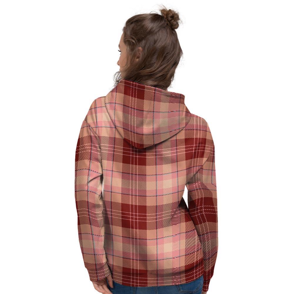 Brown Plaid Tartan Women's Hoodie-grizzshop