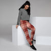 Brown Plaid Tartan Women's Joggers-grizzshop