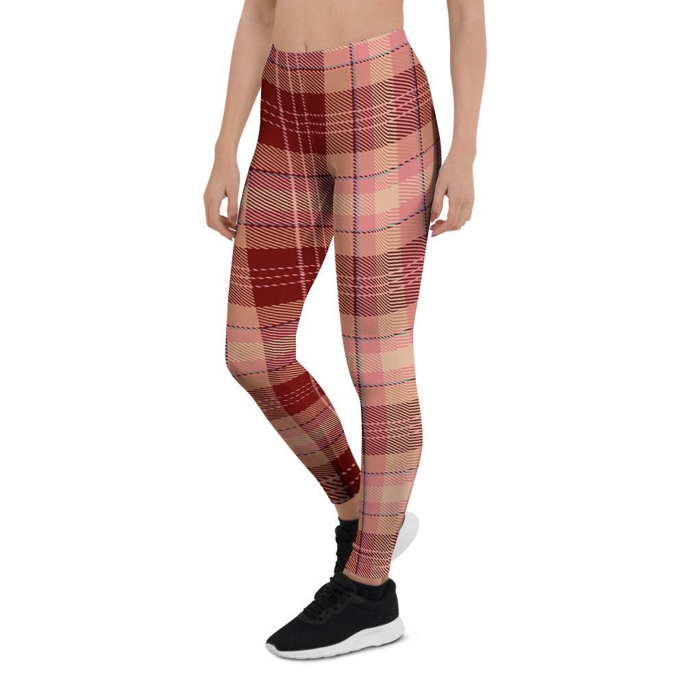 Brown Plaid Tartan Women's Leggings-grizzshop