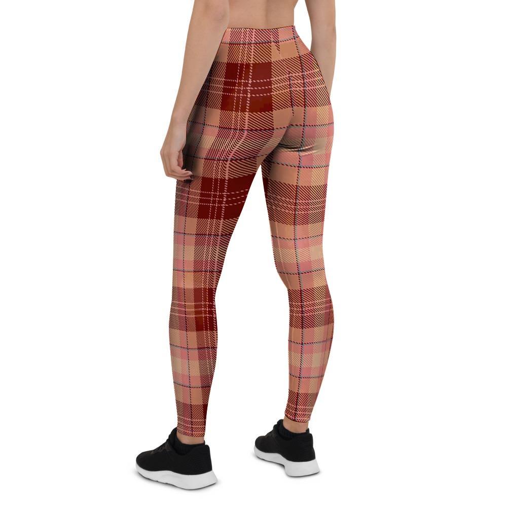 Brown Plaid Tartan Women's Leggings-grizzshop