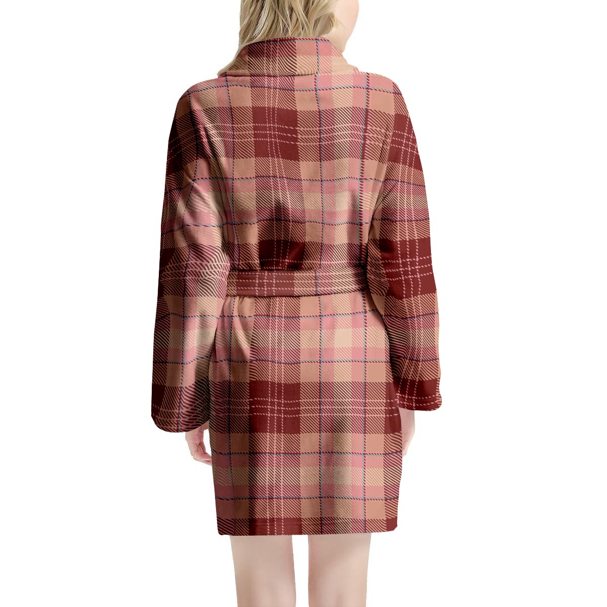 Brown Plaid Tartan Women's Robe-grizzshop