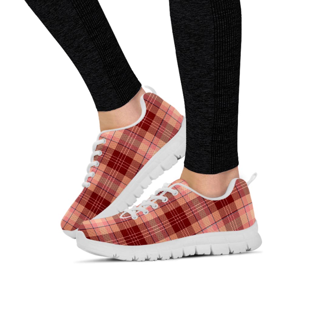 Brown Plaid Tartan Women's Sneakers-grizzshop