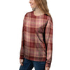 Brown Plaid Tartan Women's Sweatshirt-grizzshop