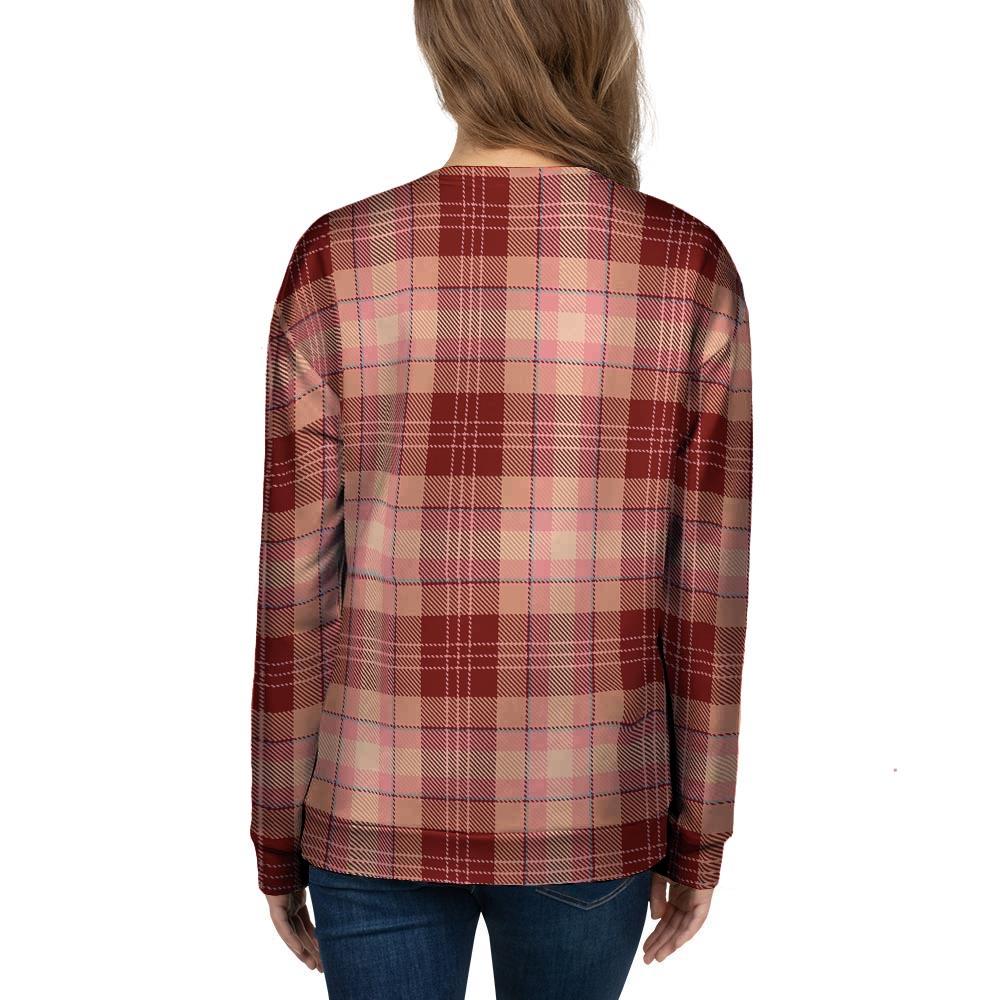 Brown Plaid Tartan Women's Sweatshirt-grizzshop