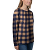 Brown Plaid Women's Sweatshirt-grizzshop