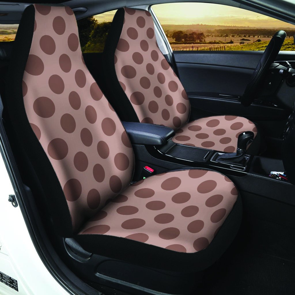 Brown Polka Dot Car Seat Covers-grizzshop