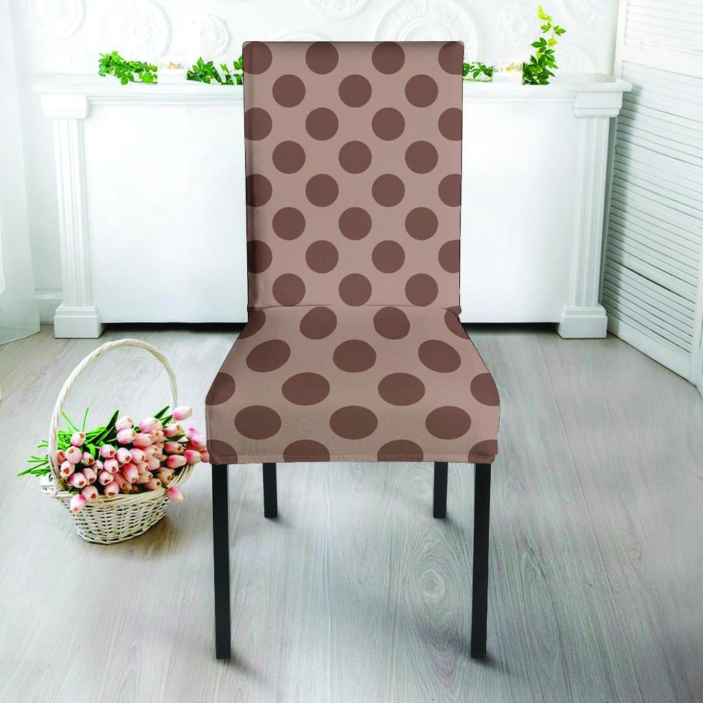 Brown Polka Dot Chair Cover-grizzshop