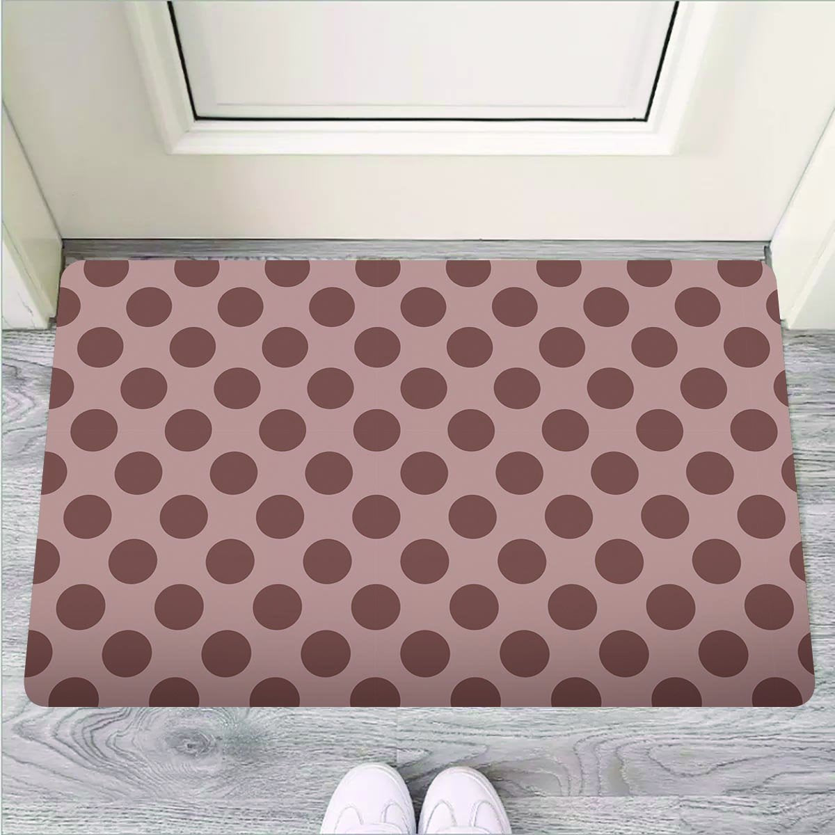 Brown Polka Dot Door Mat-grizzshop