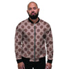 Brown Polka Dot Men's Bomber Jacket-grizzshop