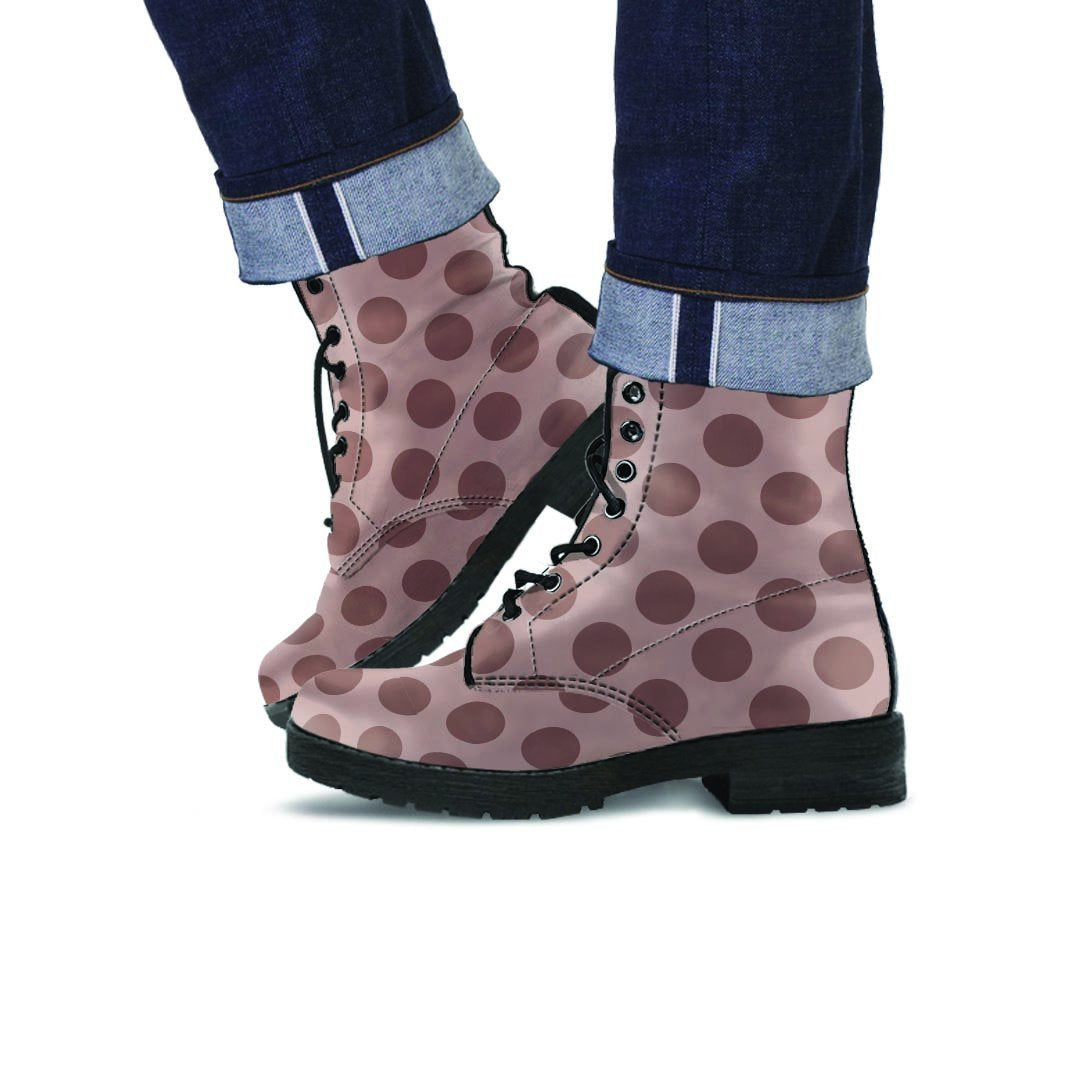 Brown Polka Dot Men's Boots-grizzshop