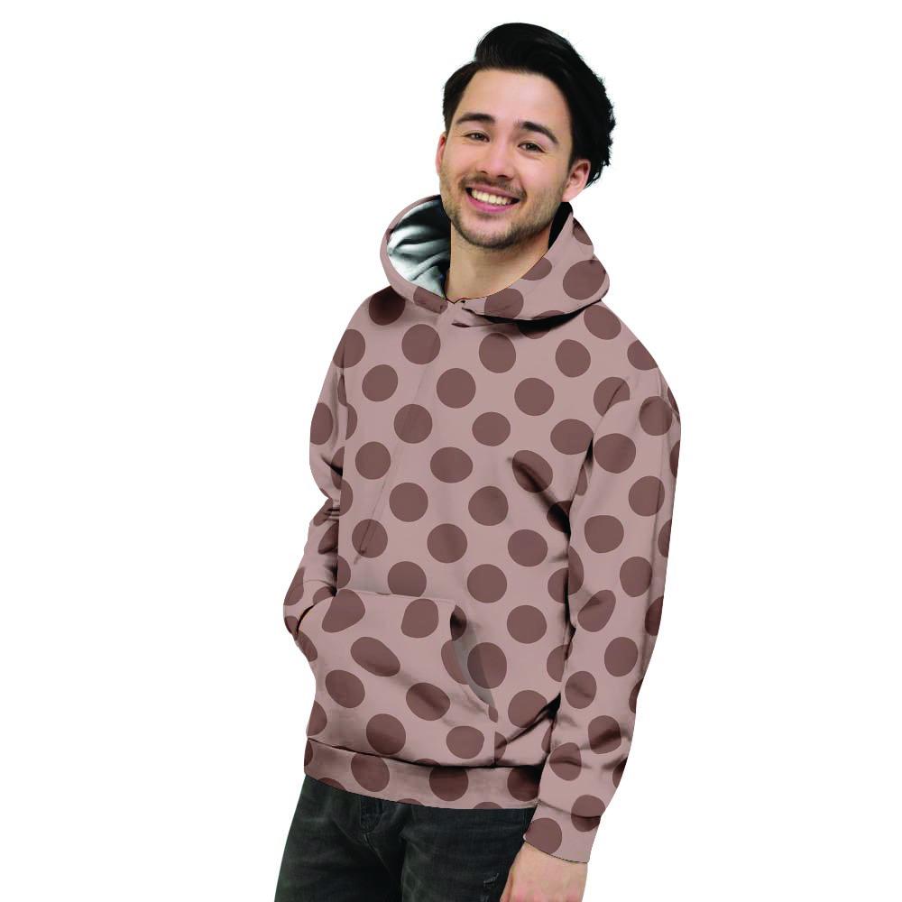 Brown Polka Dot Men's Hoodie-grizzshop