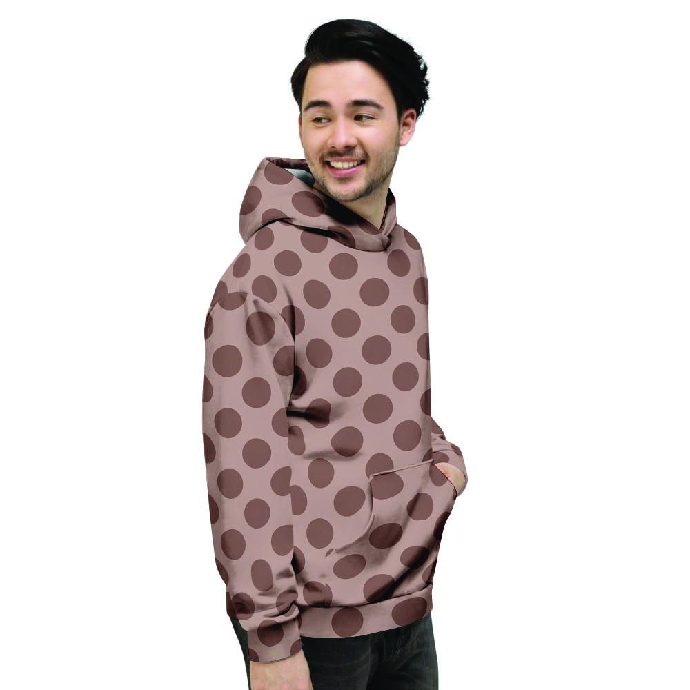 Brown Polka Dot Men's Hoodie-grizzshop