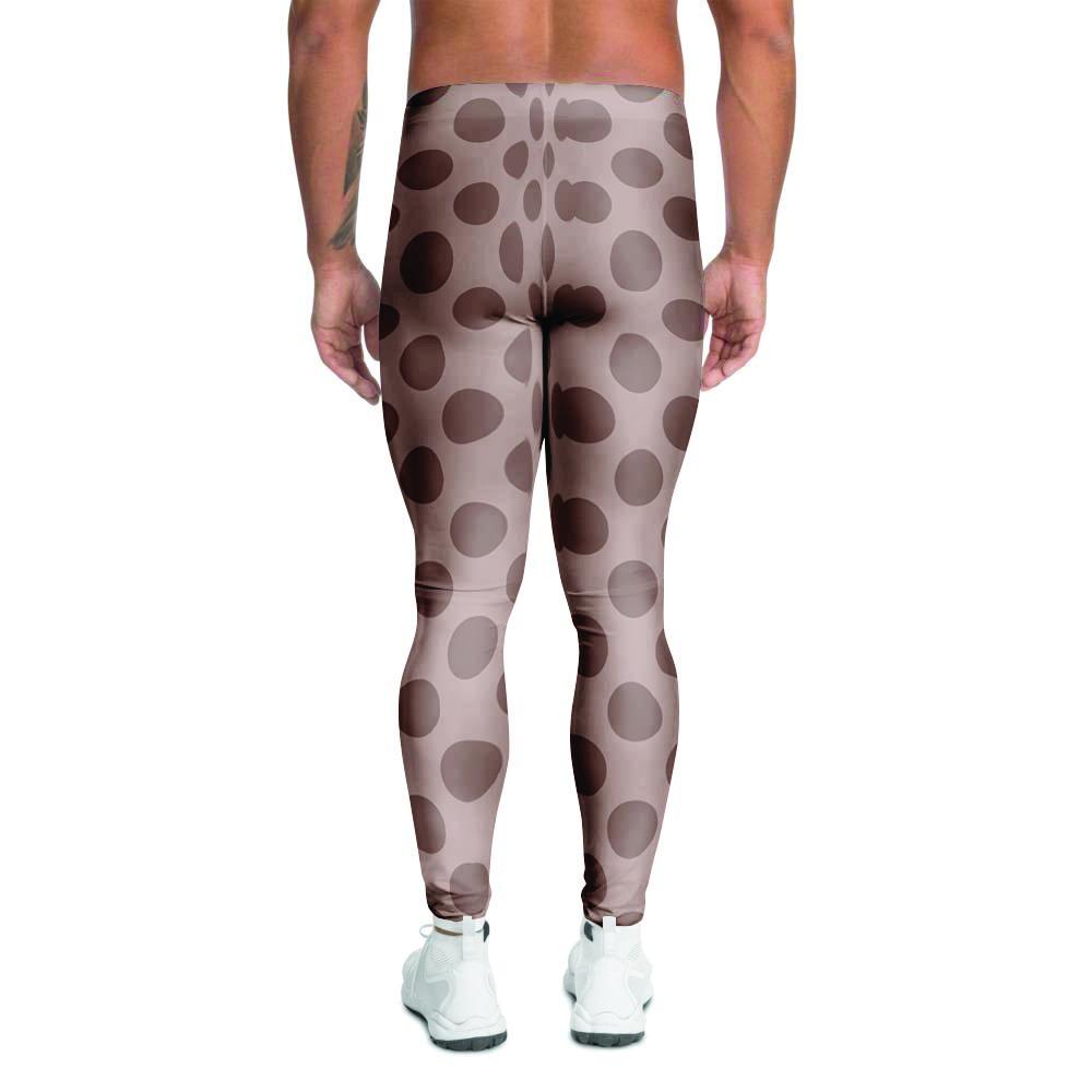 Brown Polka Dot Men's Leggings-grizzshop