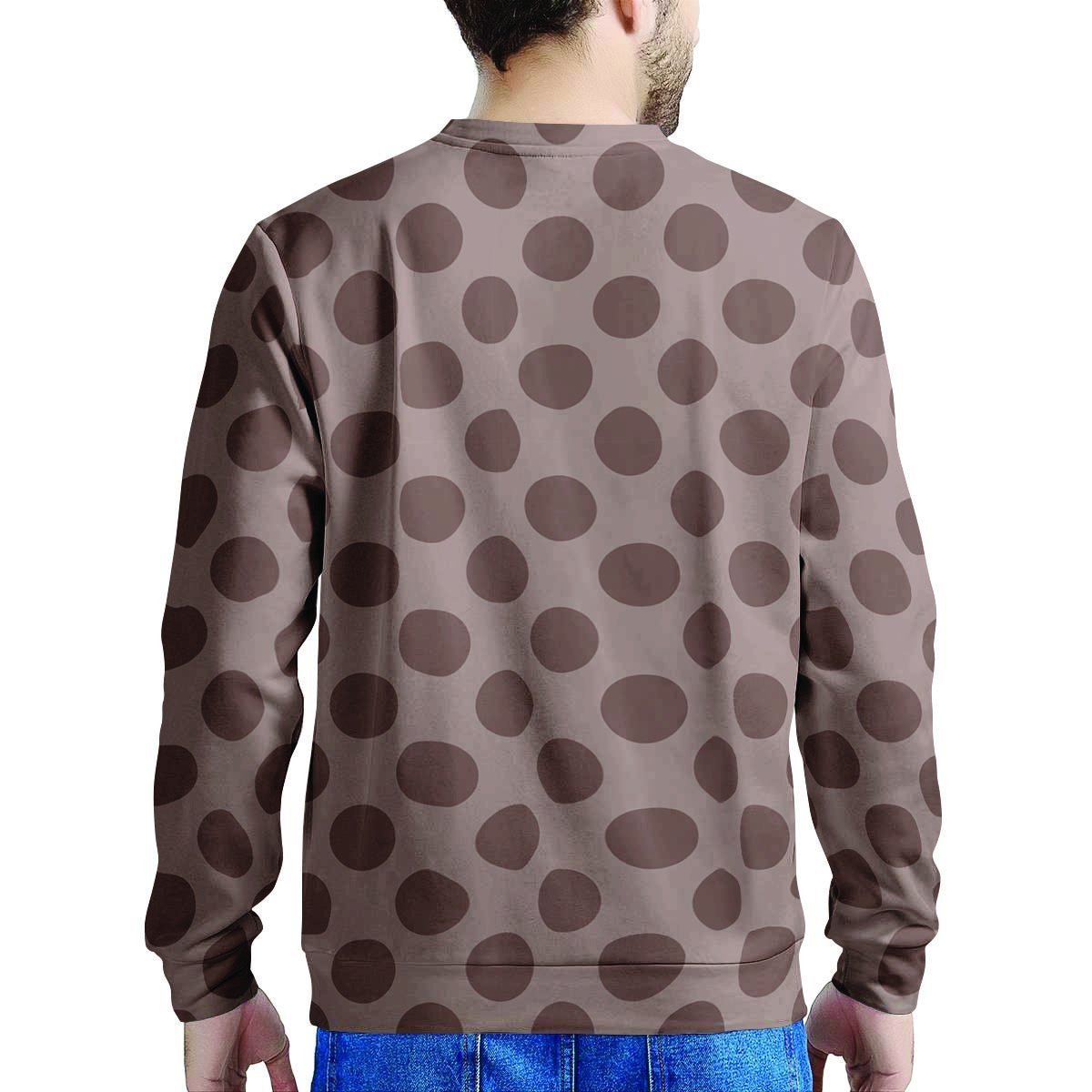 Brown Polka Dot Men's Sweatshirt-grizzshop