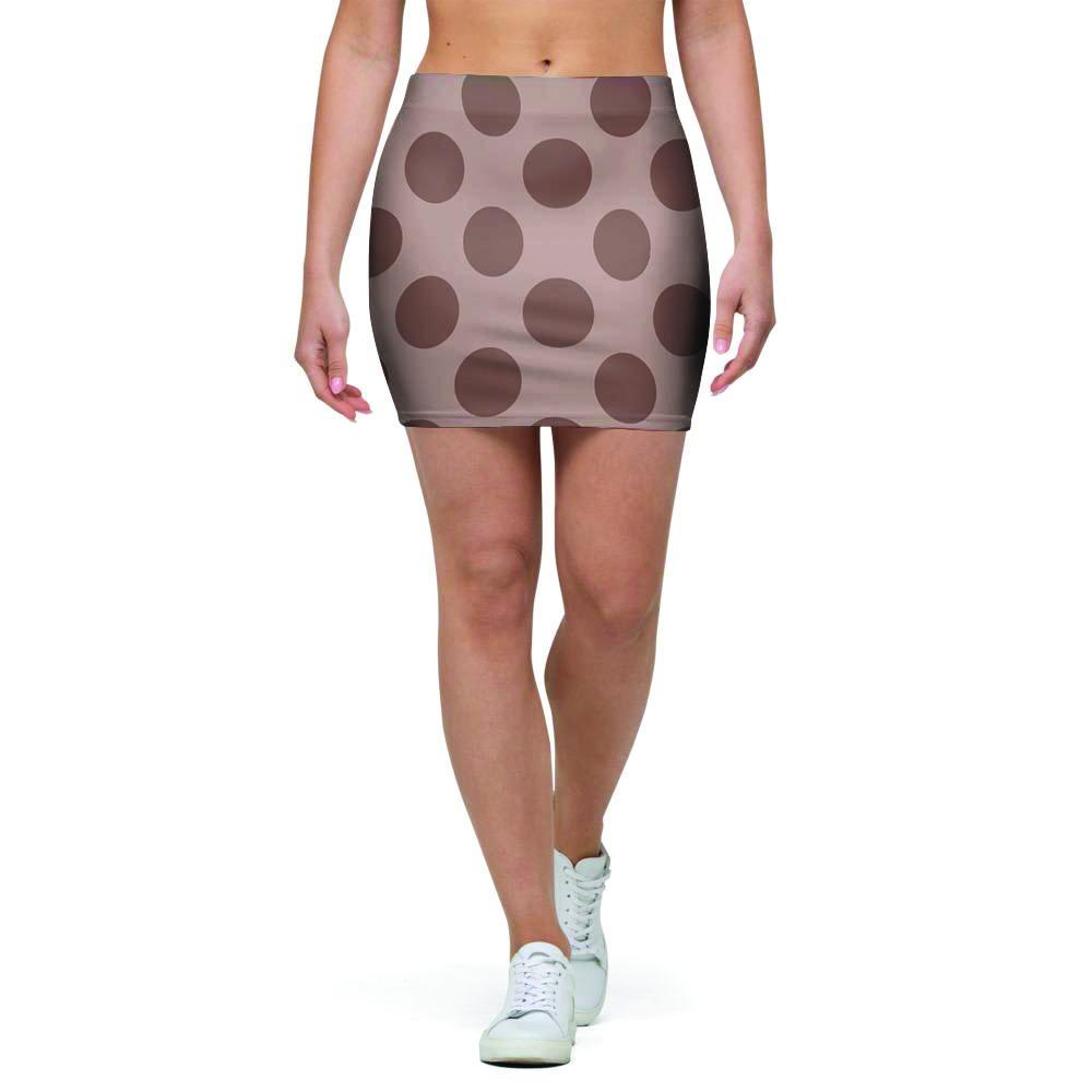 Brown Polka Dot Mini Skirt-grizzshop