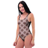 Brown Polka Dot One Piece Swimsuite-grizzshop