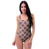 Brown Polka Dot One Piece Swimsuite-grizzshop