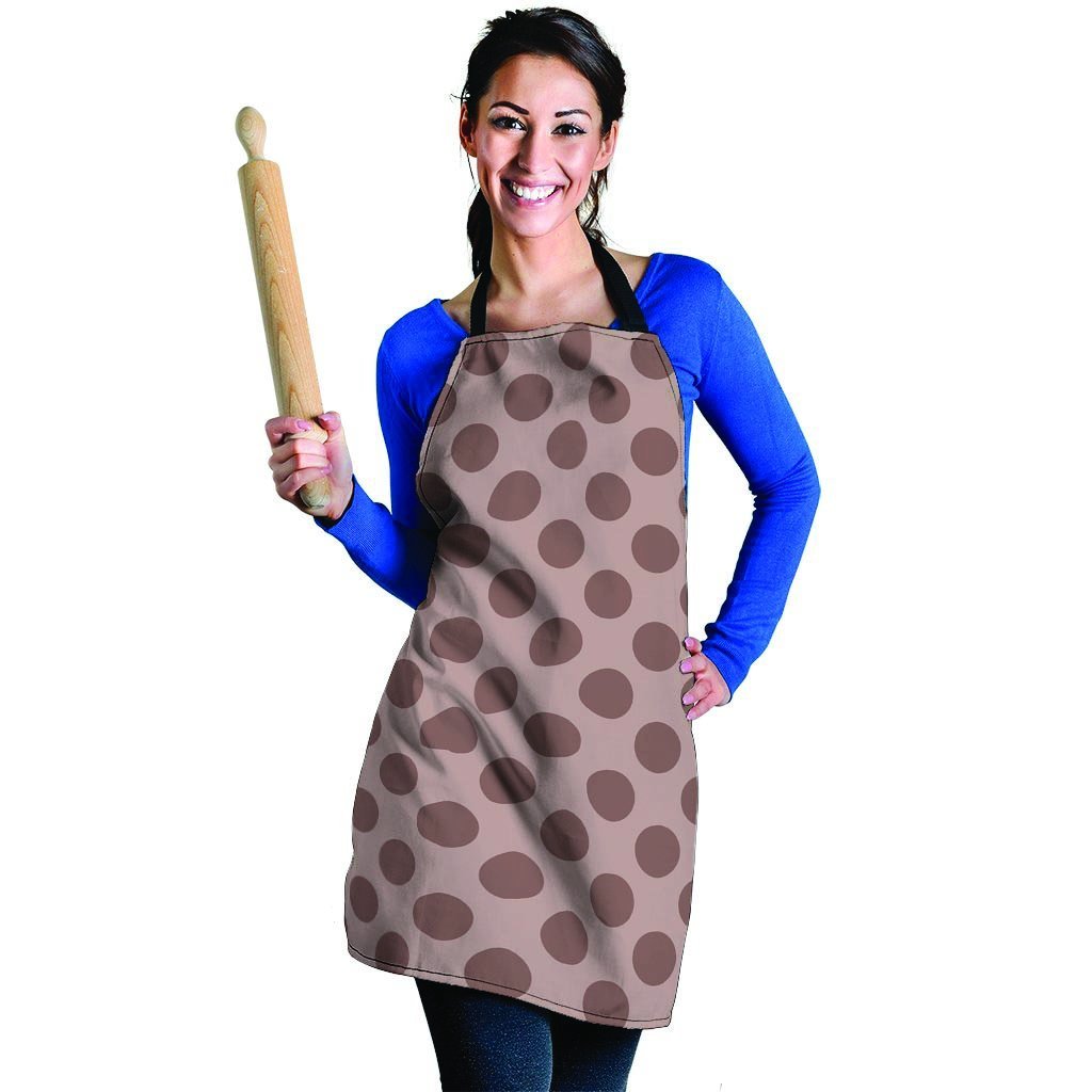 Brown Polka Dot Women's Apron-grizzshop