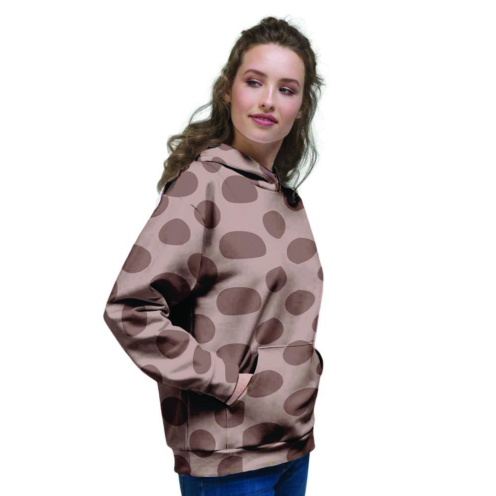 Brown Polka Dot Women's Hoodie-grizzshop