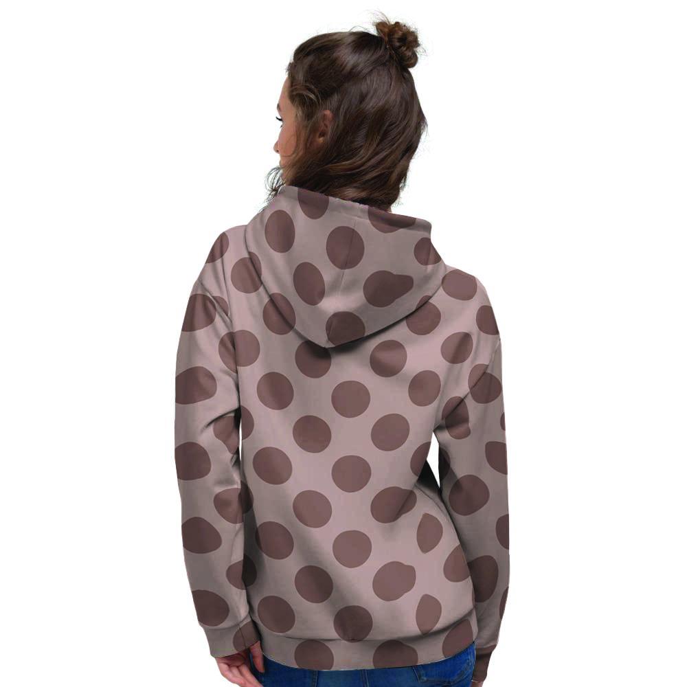 Brown Polka Dot Women's Hoodie-grizzshop