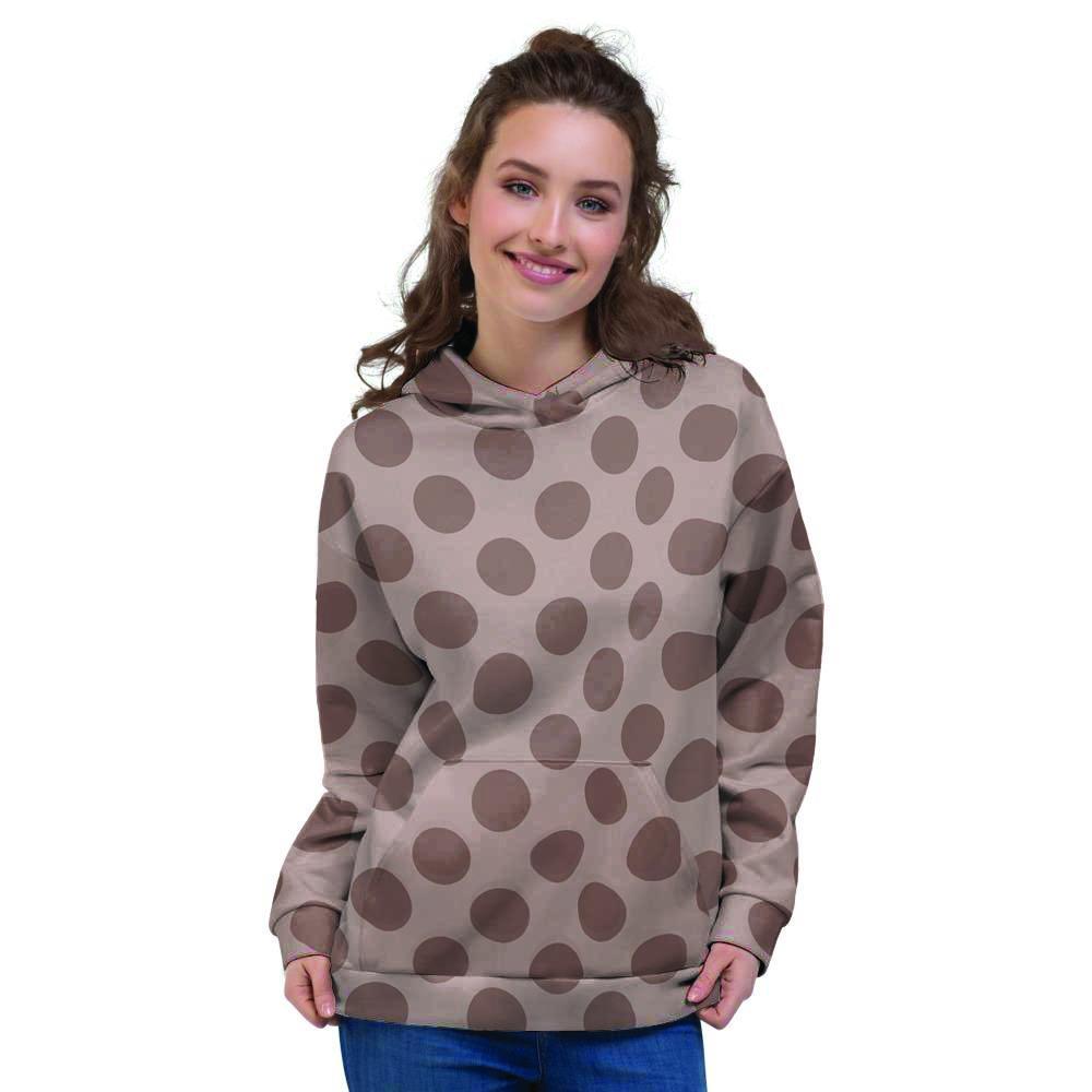 Brown Polka Dot Women's Hoodie-grizzshop