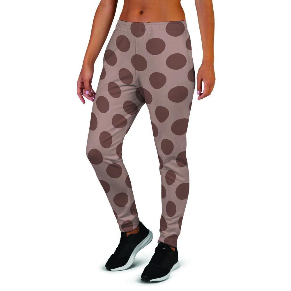 Brown Polka Dot Women's Joggers-grizzshop