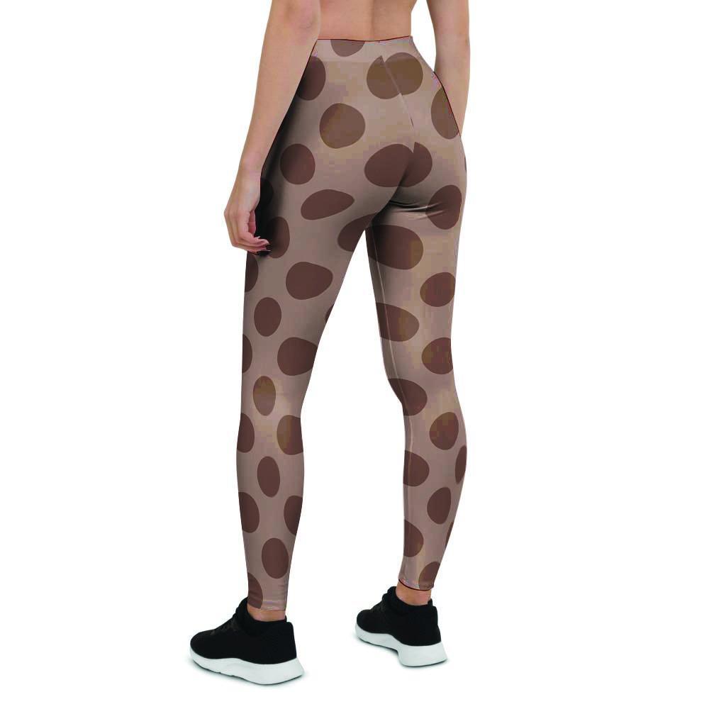 Brown Polka Dot Women's Leggings-grizzshop