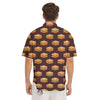 Brown Sandwich Print Pattern Men's Short Sleeve Shirts-grizzshop