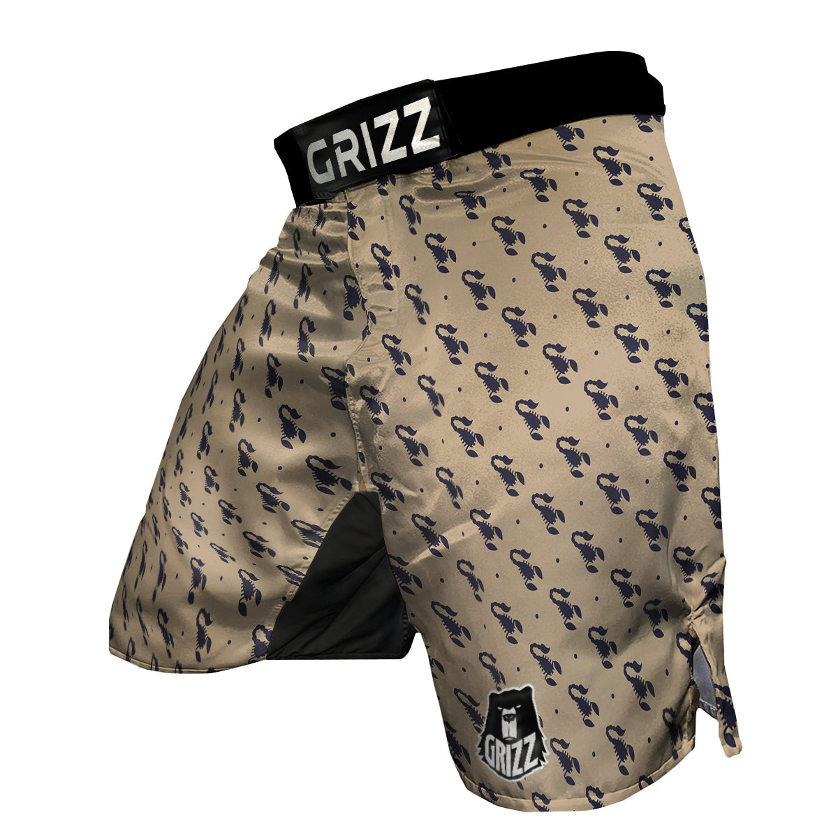 Brown Scorpion Print Pattern MMA Shorts-grizzshop