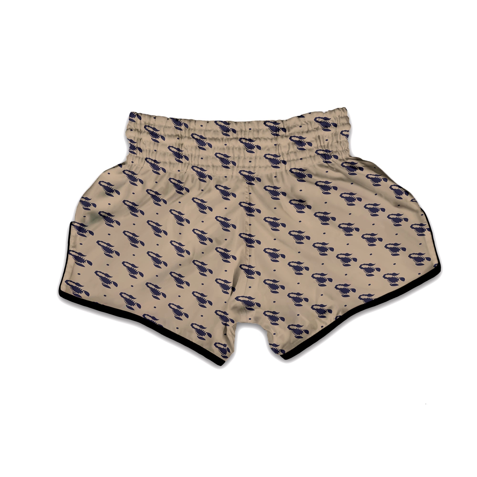 Brown Scorpion Print Pattern Muay Thai Boxing Shorts-grizzshop