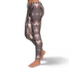 Brown Snakeskin Python Skin Pattern Print Pattern Women Leggings-grizzshop