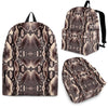 Brown Snakeskin Python Skin Pattern Print Premium Backpack-grizzshop