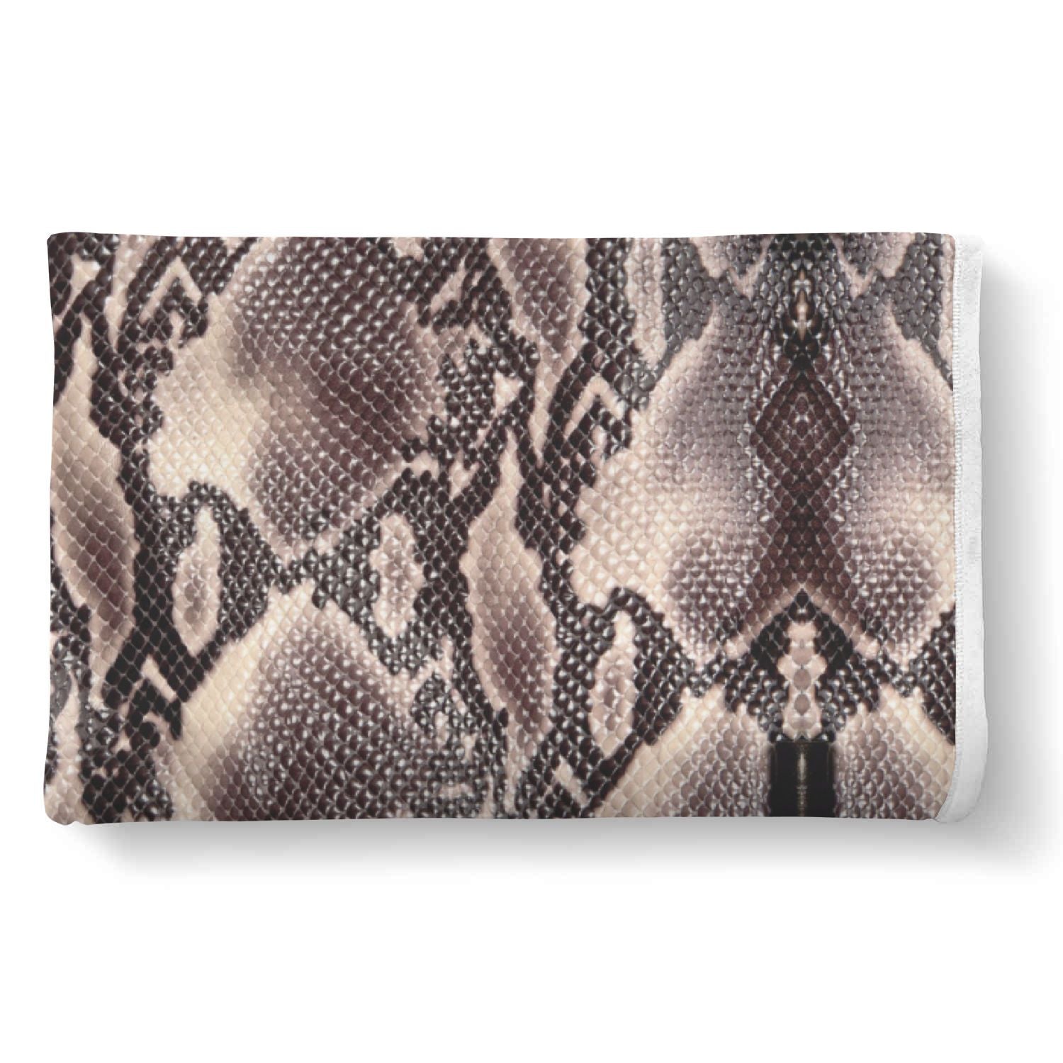 Brown Snakeskin Python Skin Pattern Print Throw Blanket-grizzshop