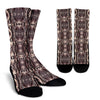 Brown Snakeskin Python Skin Pattern Print Unisex Crew Socks-grizzshop