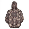 Brown Snakeskin Python Skin Pattern Print Women Men Pullover Hoodie-grizzshop