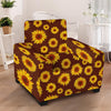 Brown Sunflower Armchair Cover-grizzshop