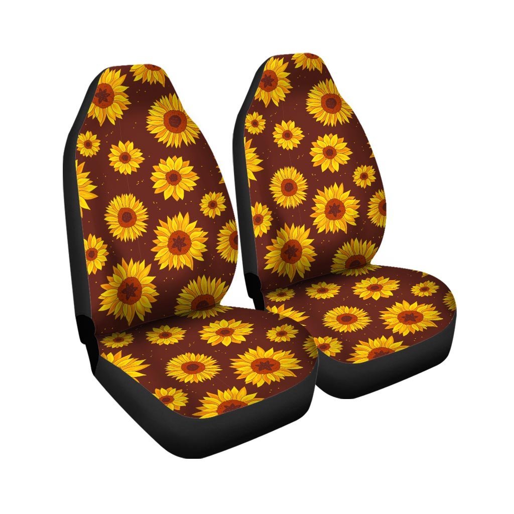 Brown Sunflower Car Seat Covers-grizzshop