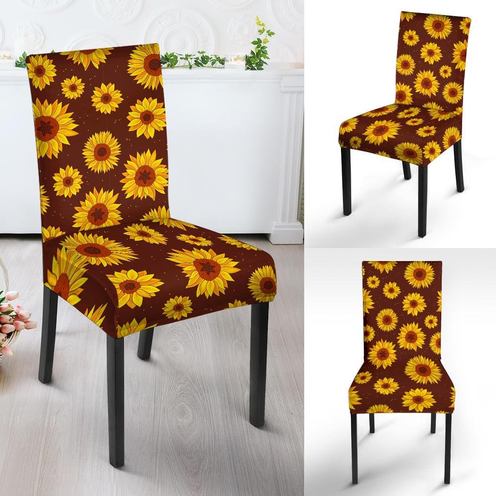 Brown Sunflower Chair Cover-grizzshop