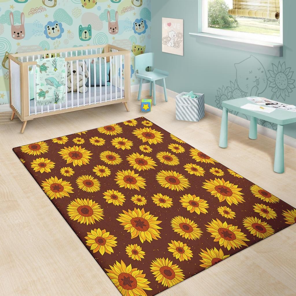 Brown Sunflower Floor Mat-grizzshop