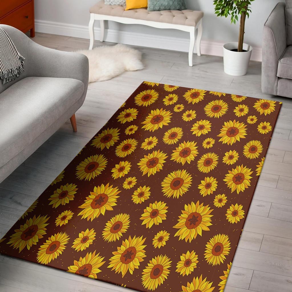 Brown Sunflower Floor Mat-grizzshop